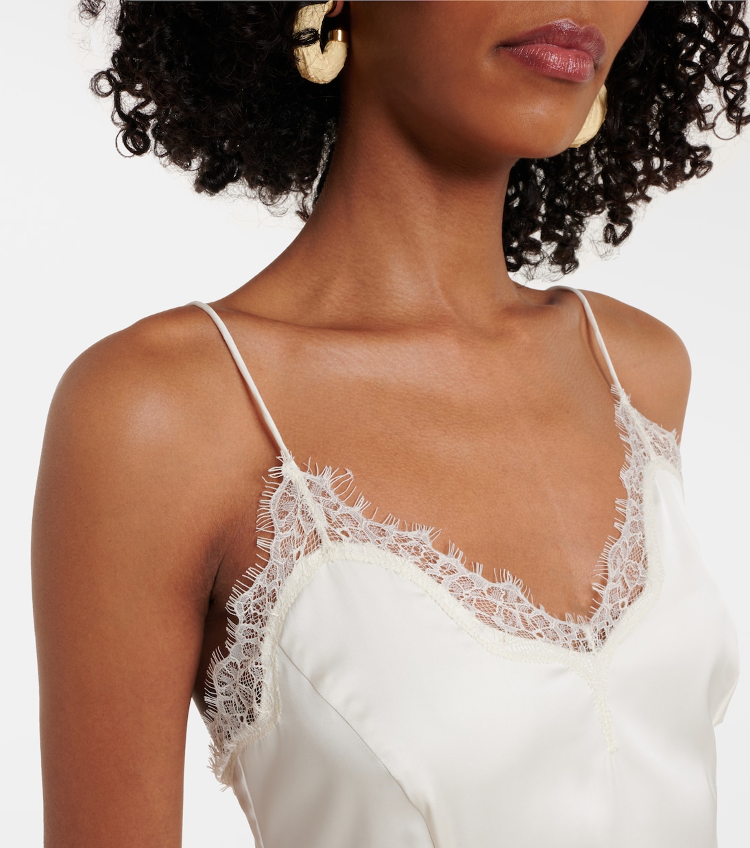 Bridal Maxikleid aus Satin mit Spitze | Rotate