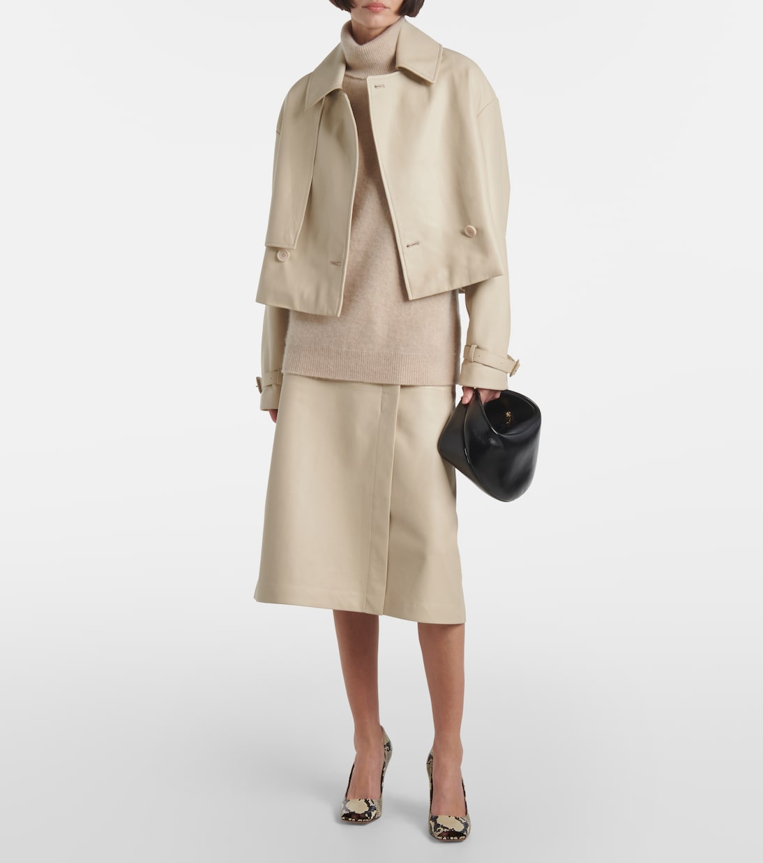 Cropped leather jacket | Joseph