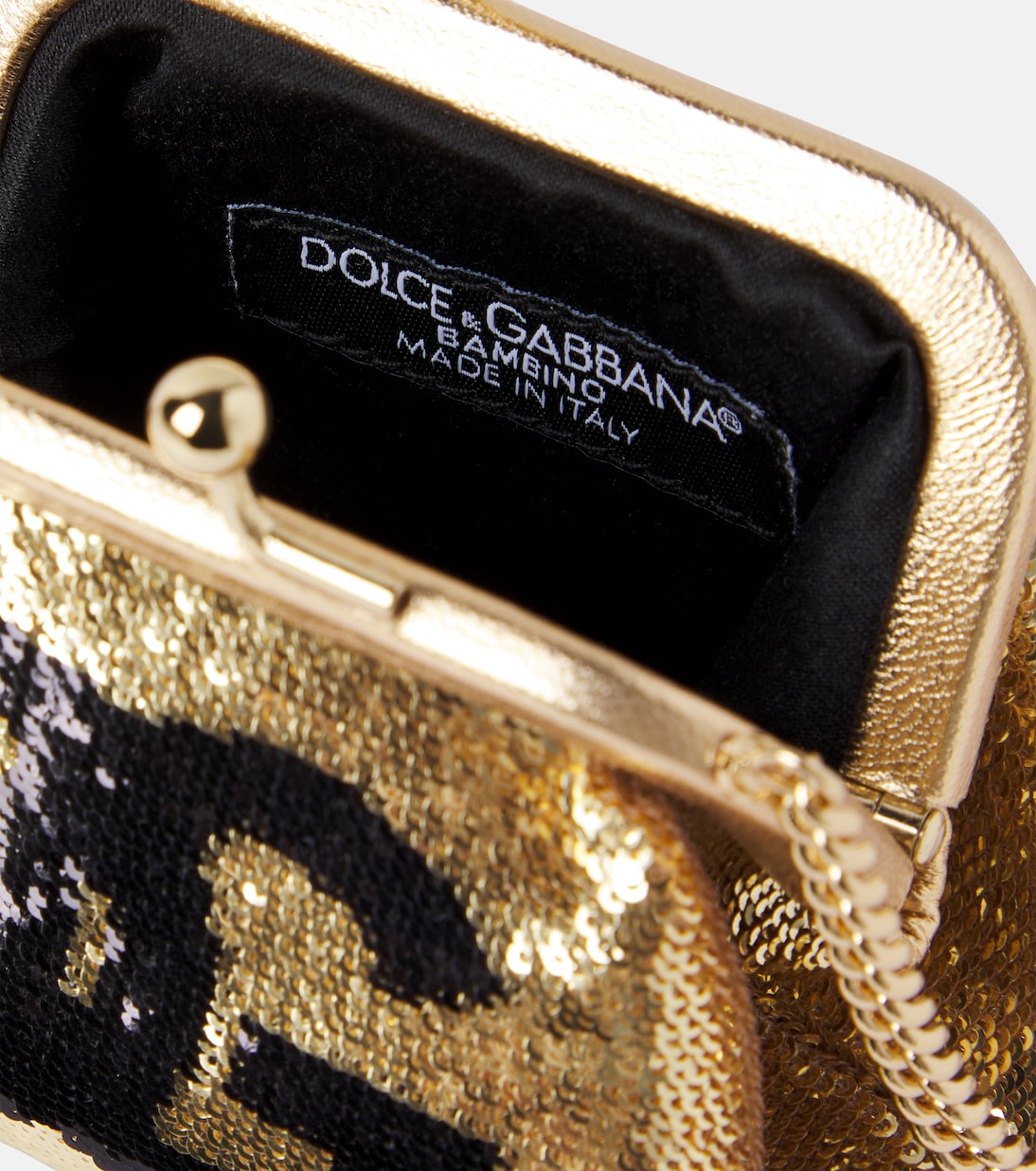 Borsa DG in raso con paillettes | Dolce&Gabbana Kids