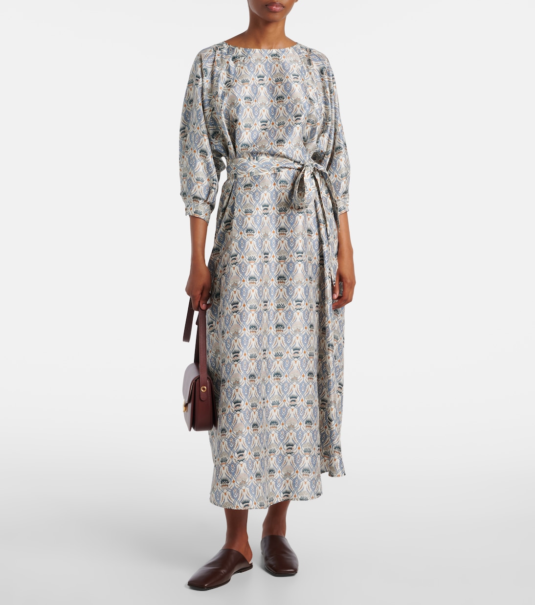 Bedrucktes Midikleid Mila aus Seide | Loro Piana