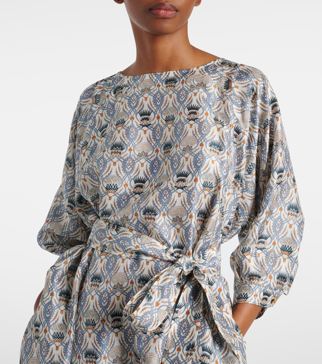 Bedrucktes Midikleid Mila aus Seide | Loro Piana