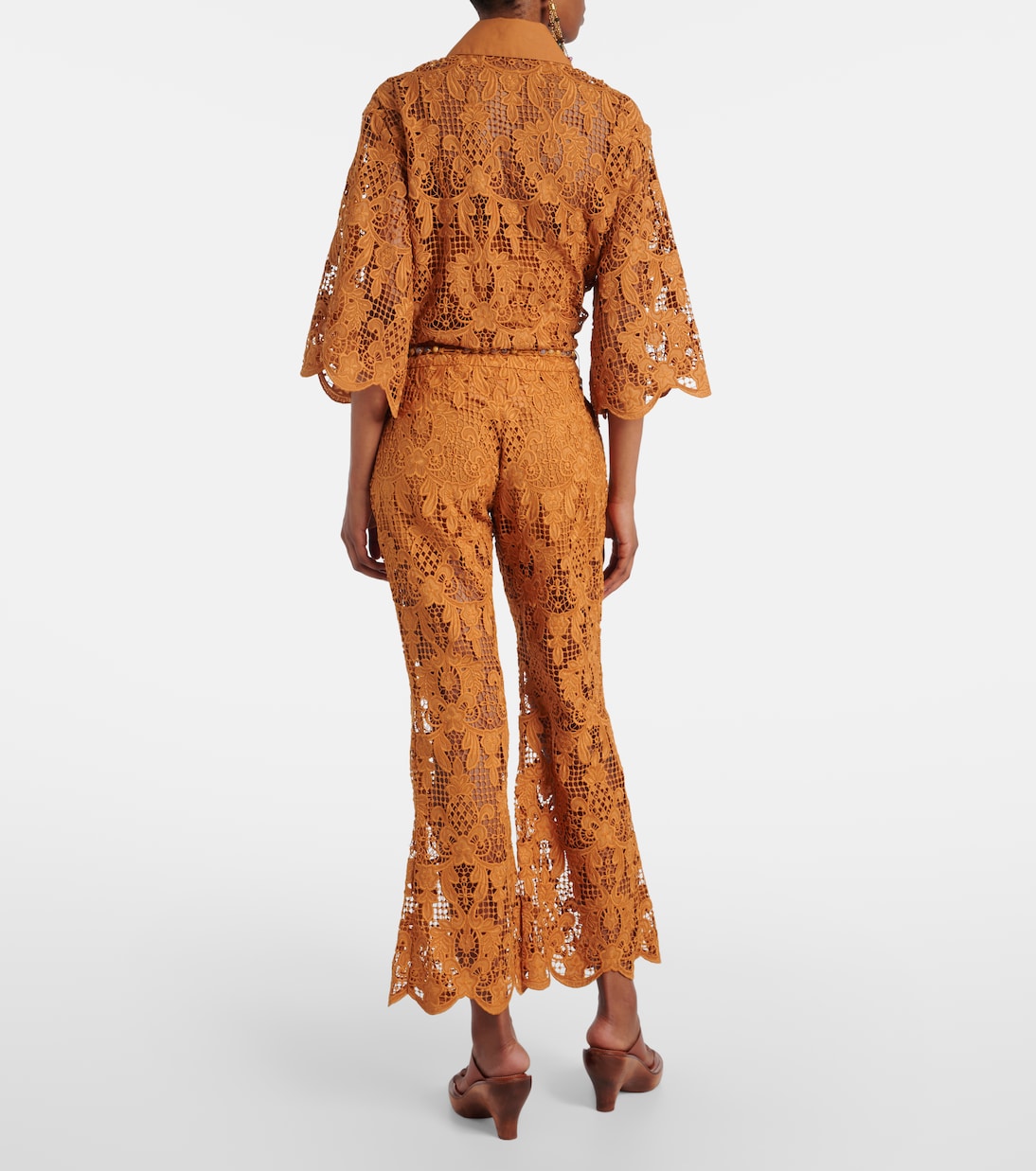 Coco scalloped lace flared pants | Zimmermann