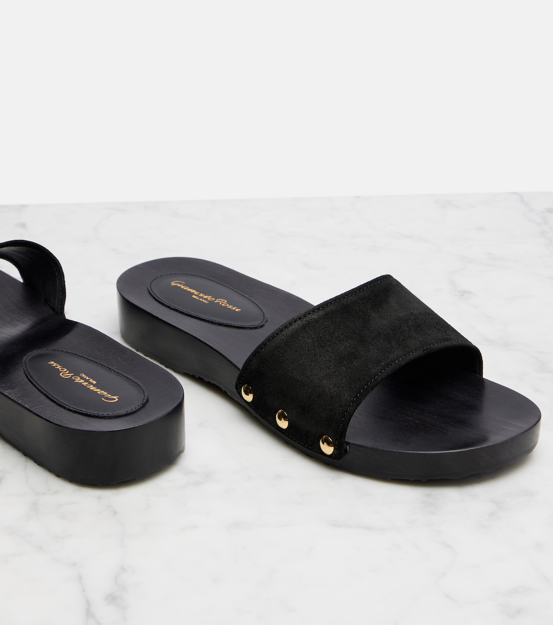 Pantoletten Riviera aus Veloursleder | Gianvito Rossi