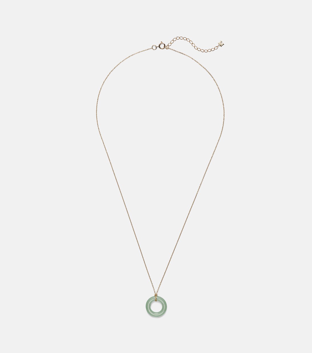 Halskette Donut aus 14kt Gelbgold mit Jade | Mateo