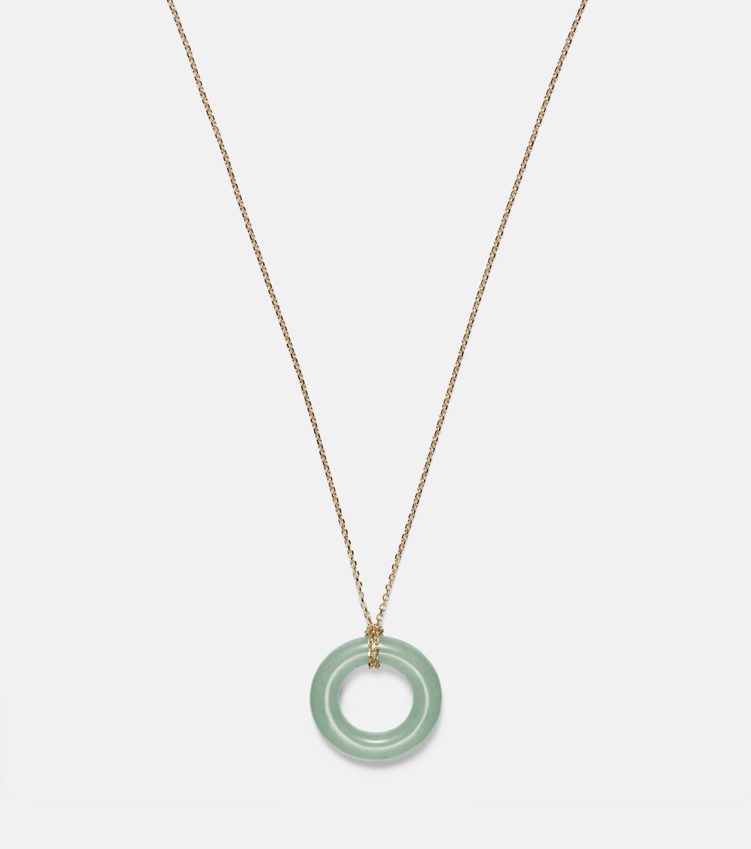 Halskette Donut aus 14kt Gelbgold mit Jade | Mateo