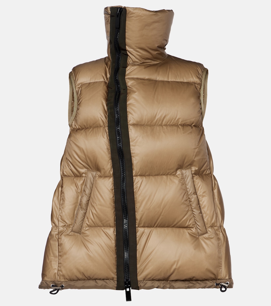 Asymmetric quilted down vest | Sacai