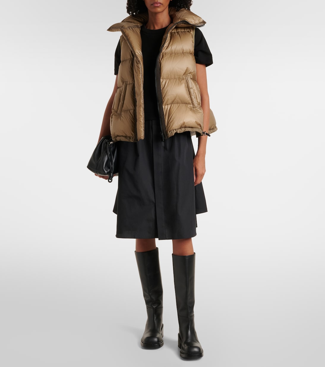Asymmetric quilted down vest | Sacai