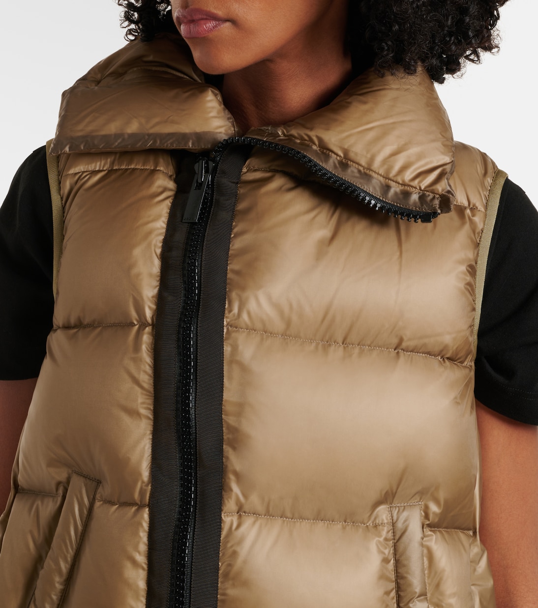 Asymmetric quilted down vest | Sacai
