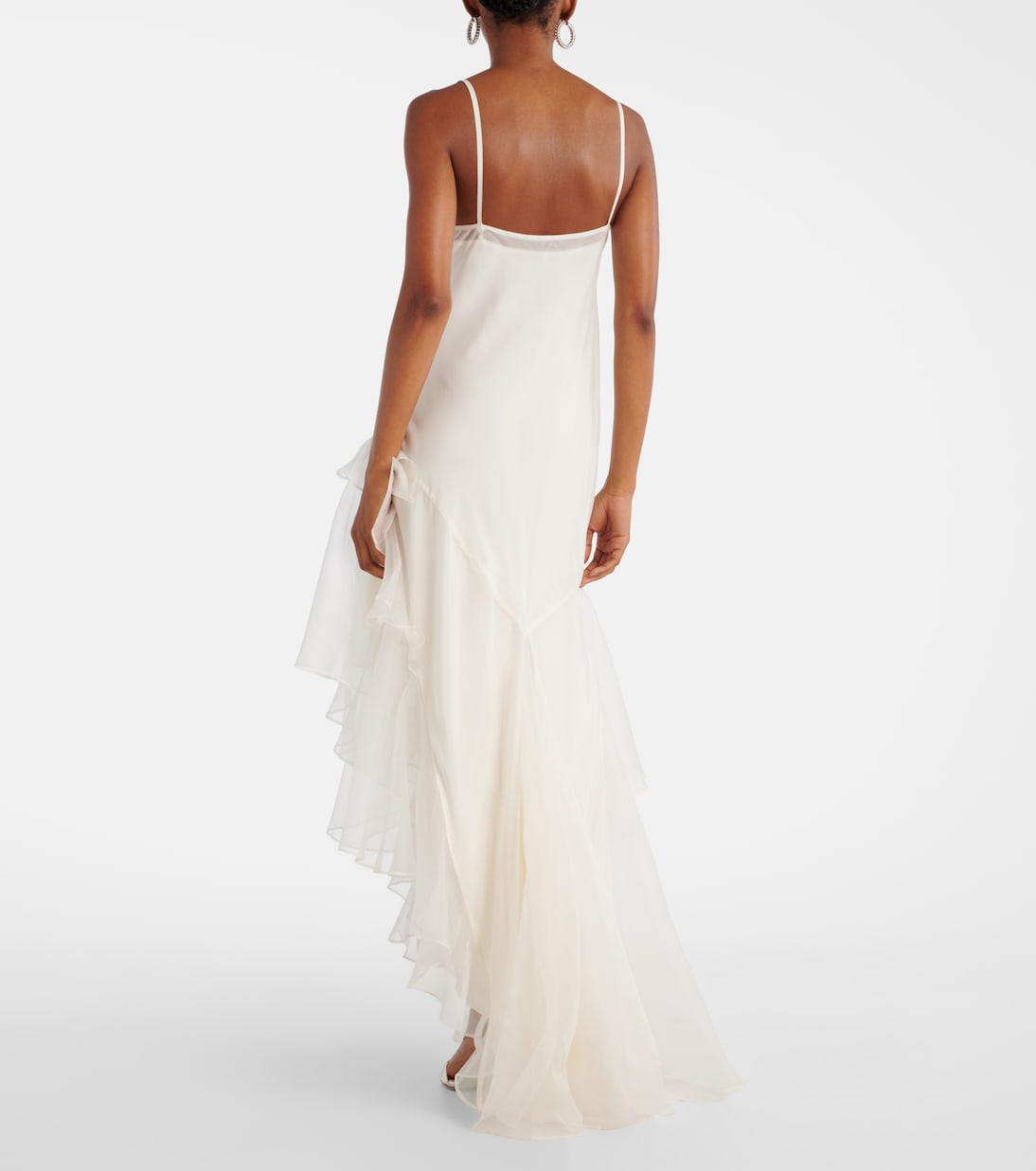 Bridal Sage Flounce ruffled silk cocktail dress | SIR