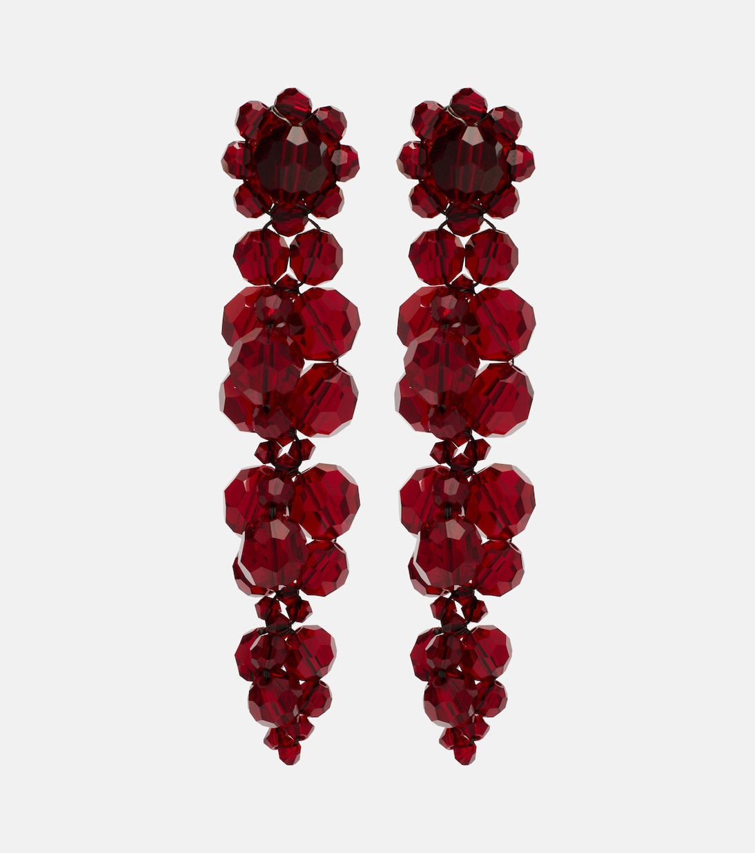 Drip 크리스털 임벨리시드 드롭 이어링 | Simone Rocha