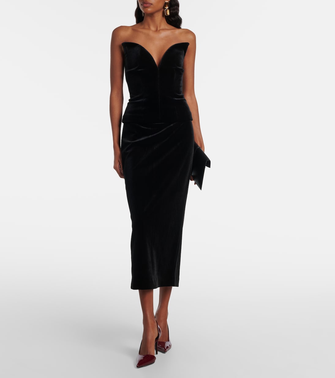 Velvet midi skirt | Roland Mouret