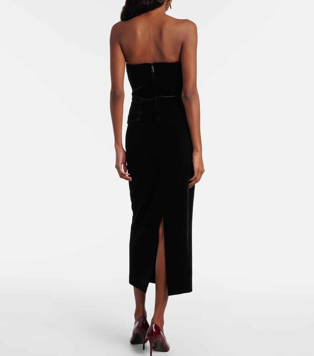 Velvet midi skirt | Roland Mouret