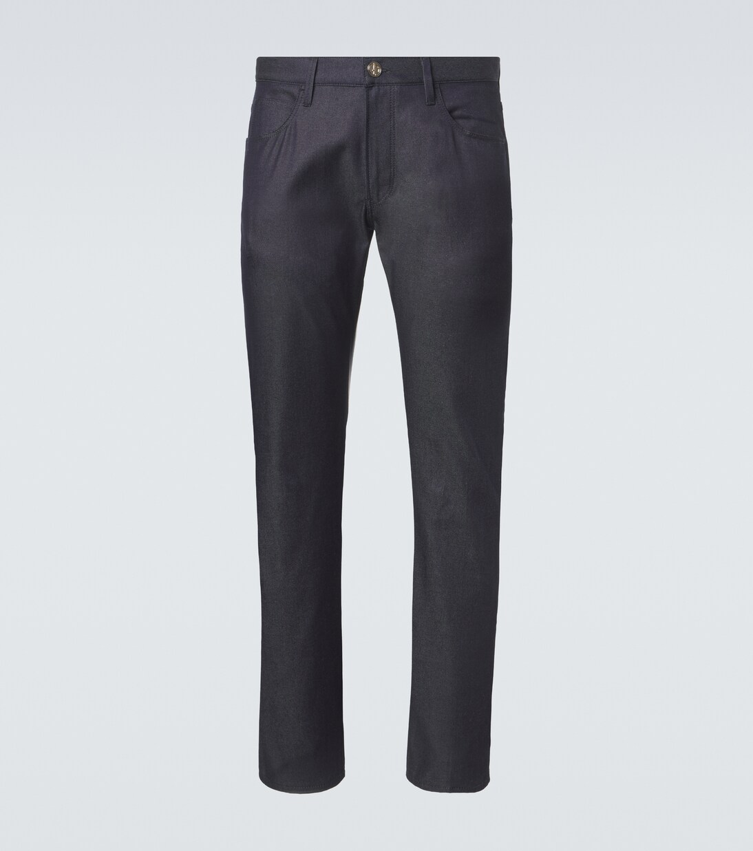 Cotton and silk-blend straight jeans | Giorgio Armani