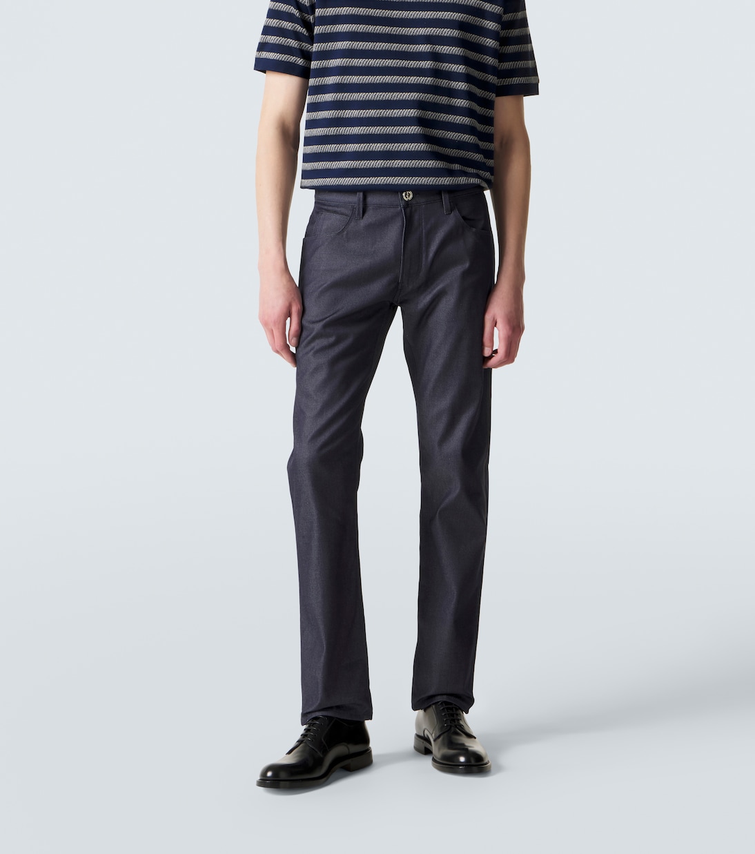 Cotton and silk-blend straight jeans | Giorgio Armani