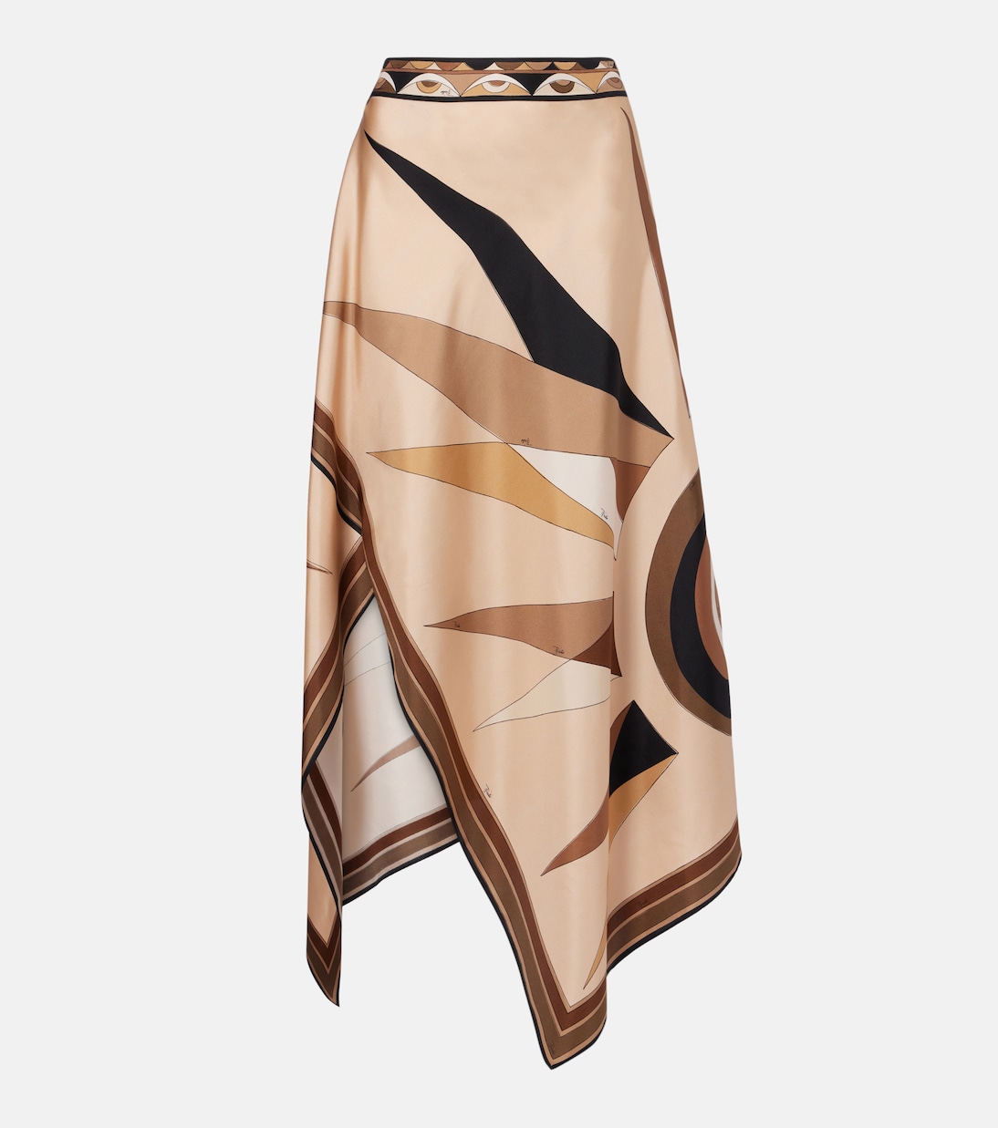 Hawaii silk satin midi skirt | Pucci