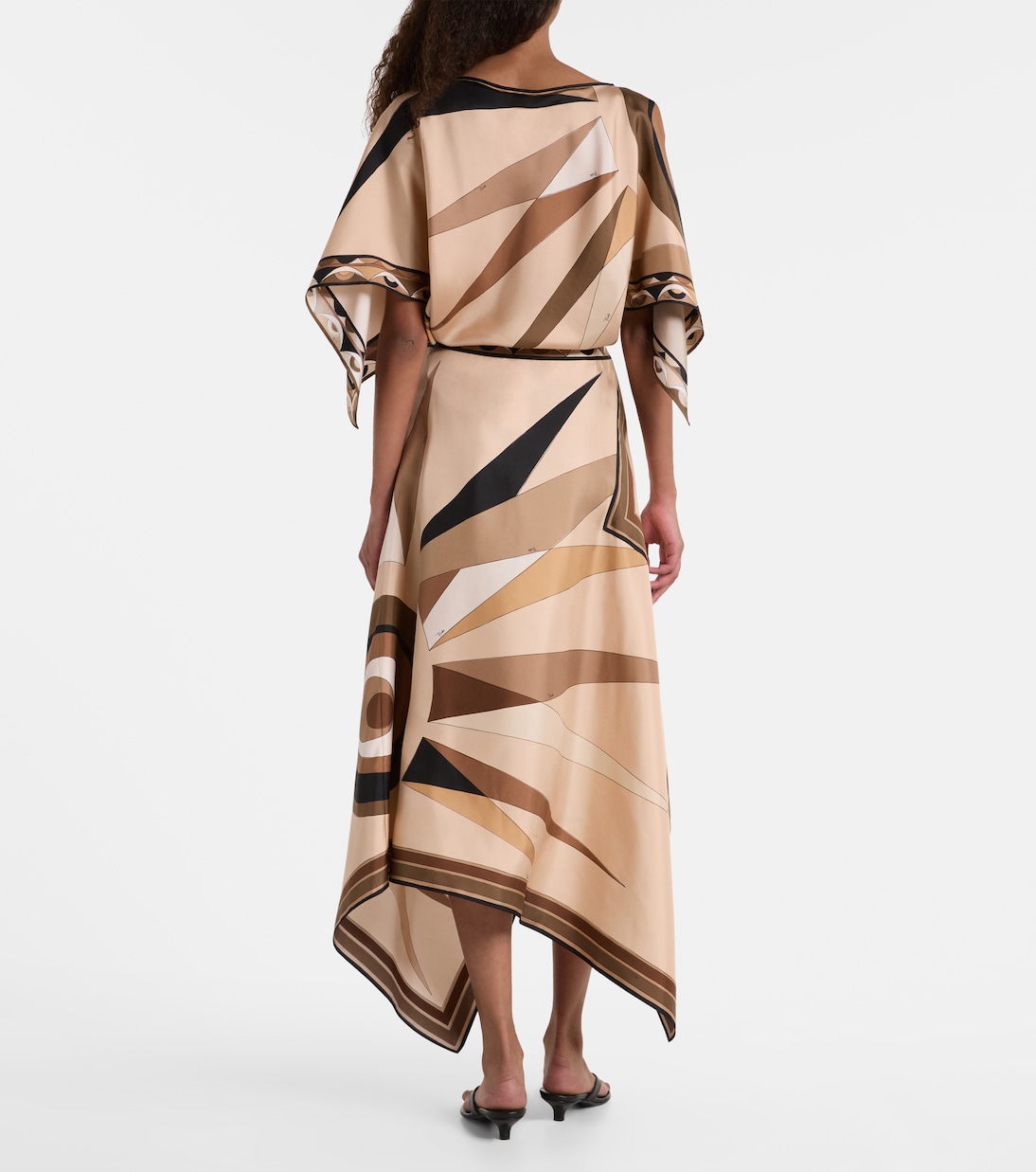 Hawaii silk satin midi skirt | Pucci