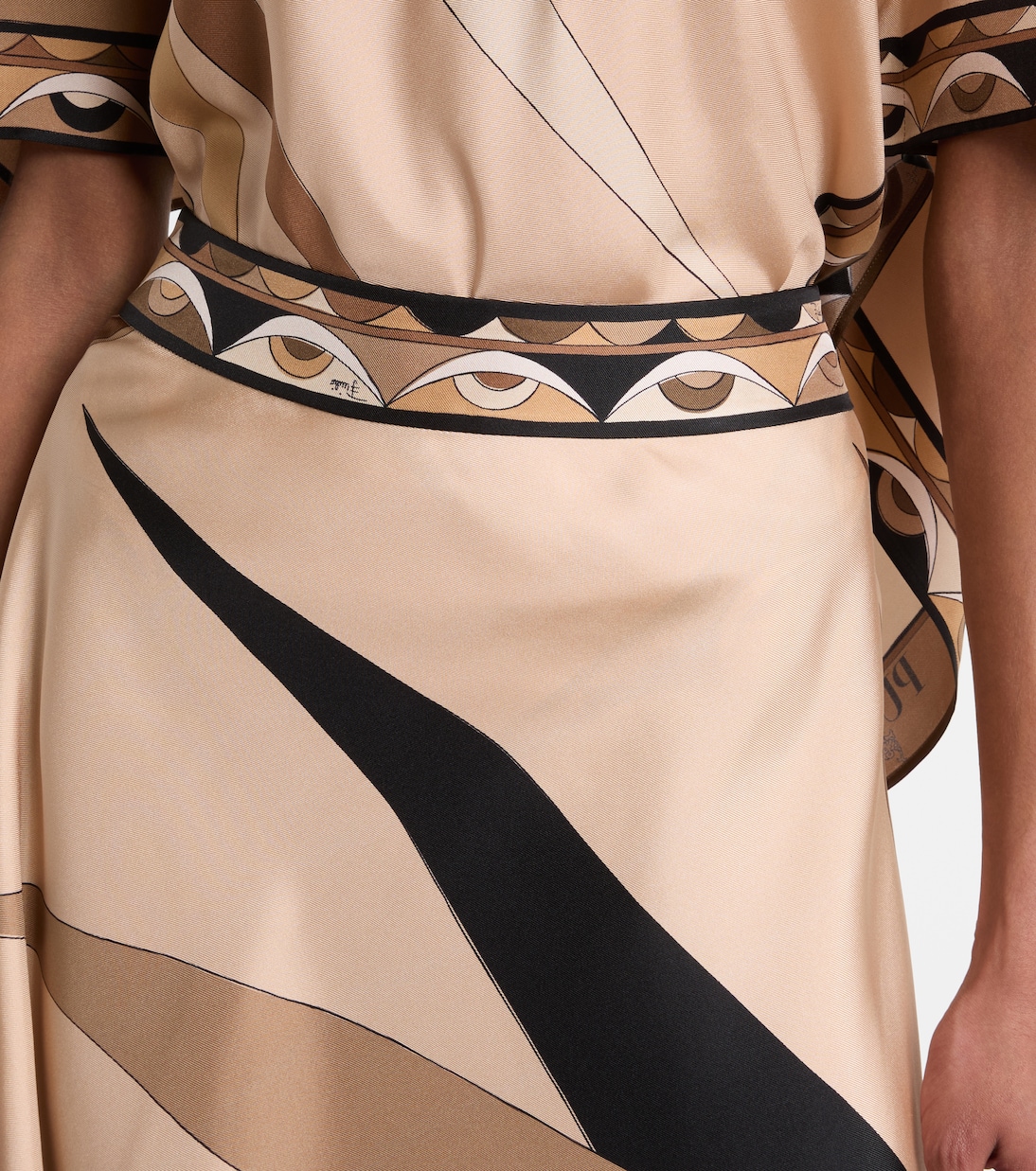 Hawaii silk satin midi skirt | Pucci