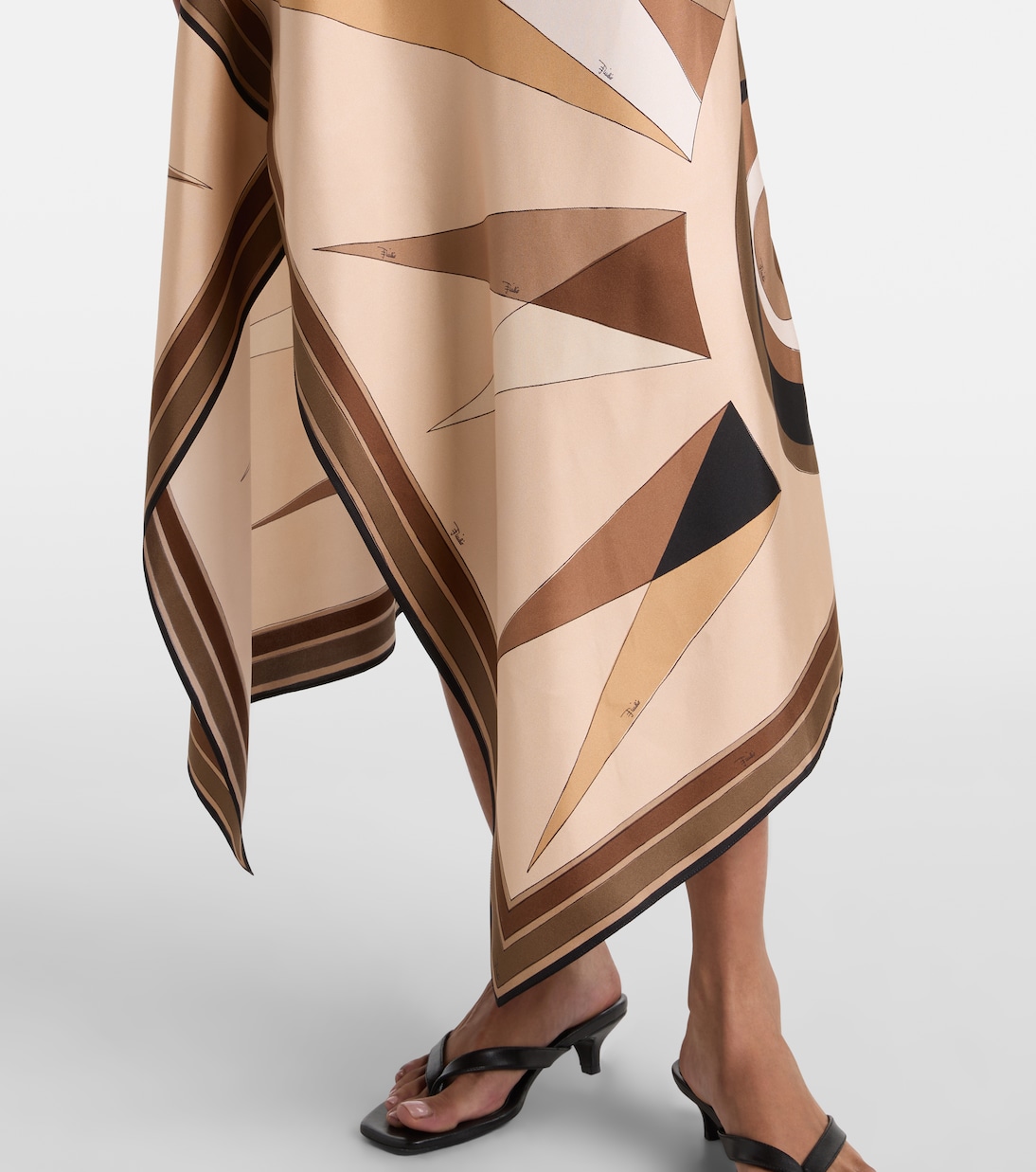 Hawaii silk satin midi skirt | Pucci