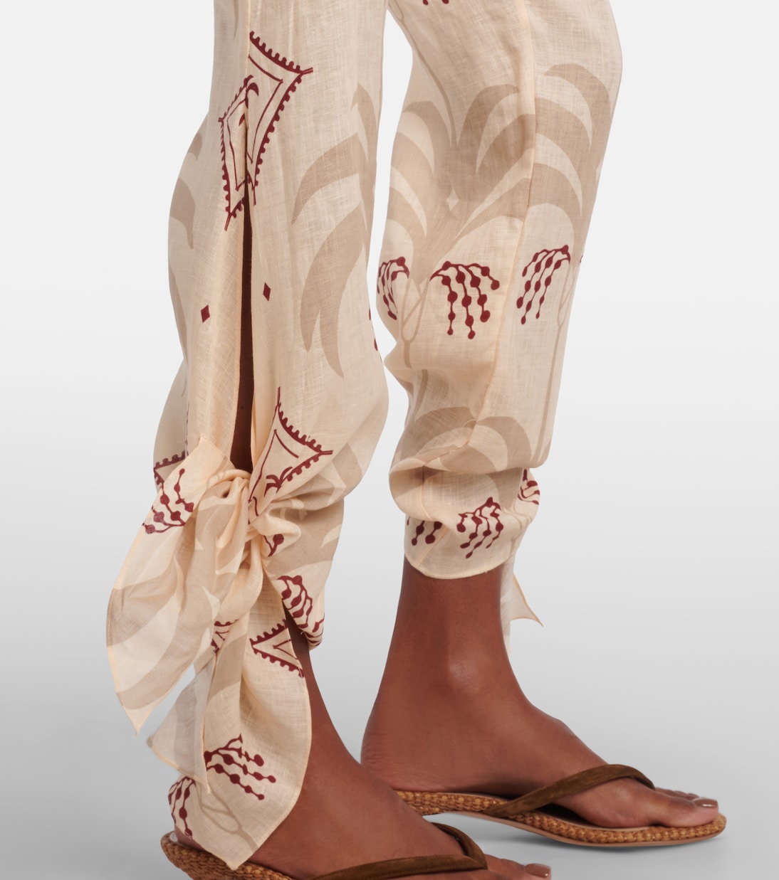 Printed linen flared pants | Johanna Ortiz