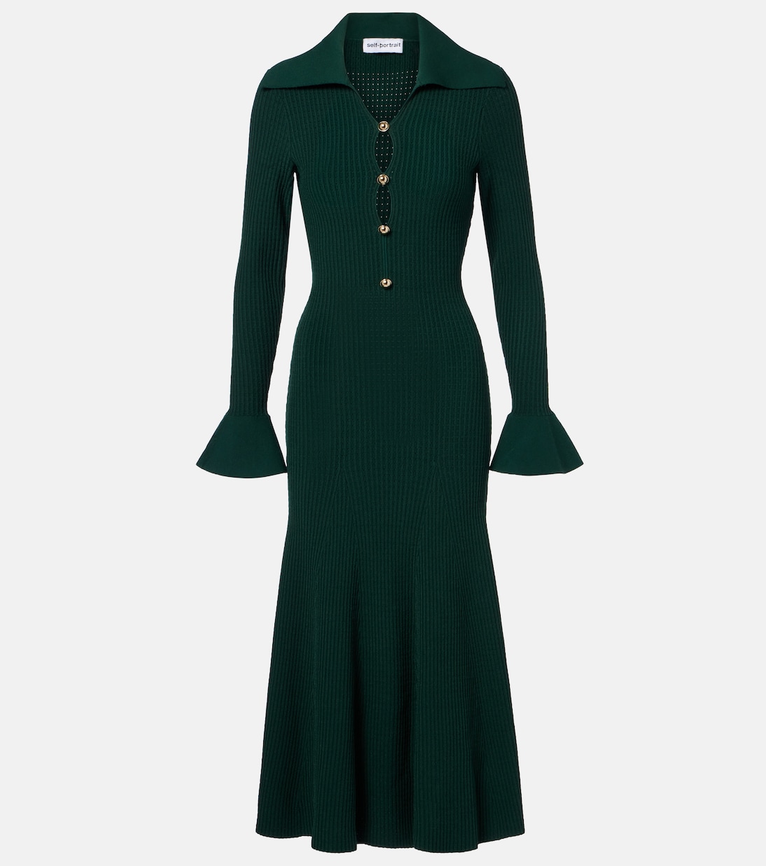 Midikleid aus Rippstrick | Self-Portrait