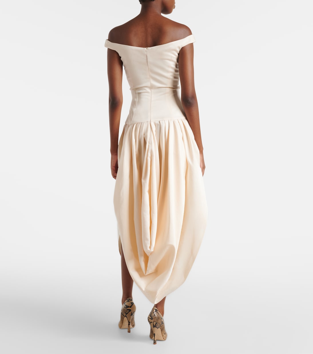 Off-shoulder cotton and silk maxi dress | Magda Butrym