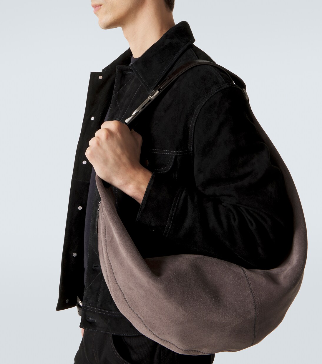 Schultertasche Belted aus Veloursleder | Lemaire