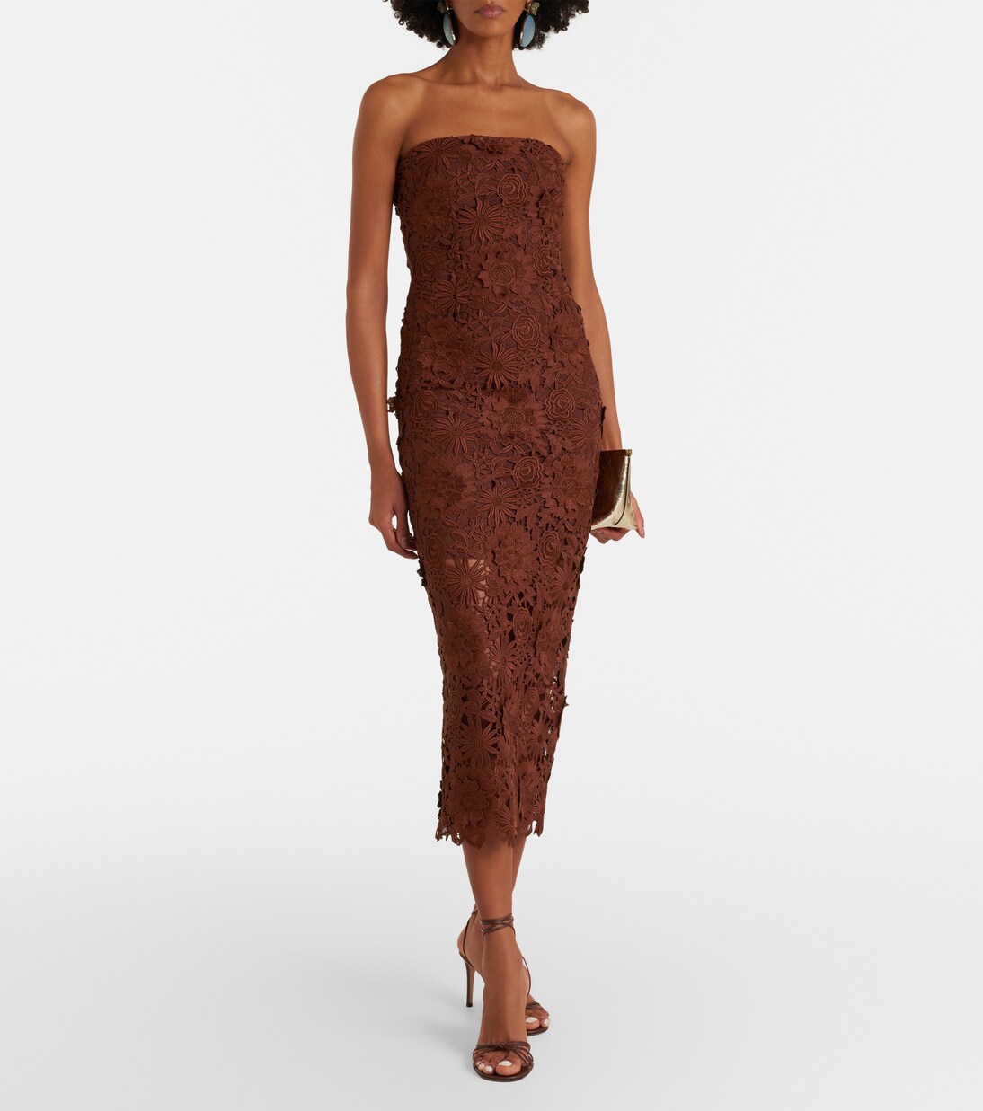 Vestido con corsé de encaje floral | Rotate