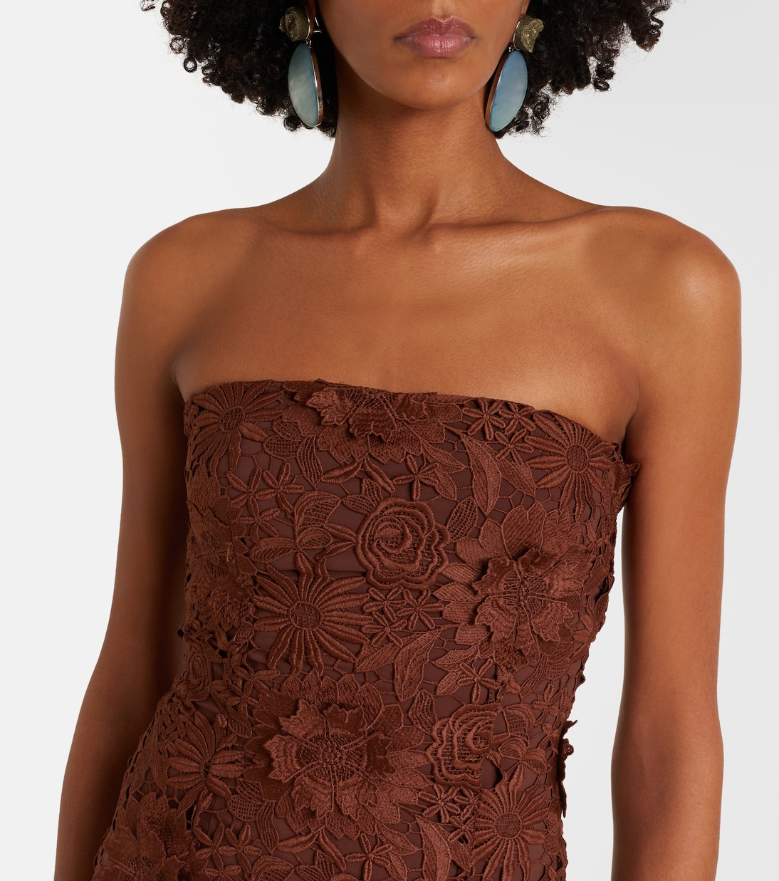 Vestido con corsé de encaje floral | Rotate