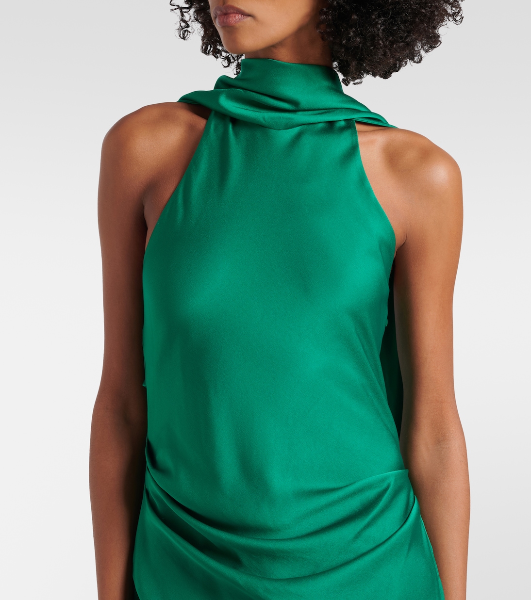 Monica asymmetric satin midi dress | Simkhai