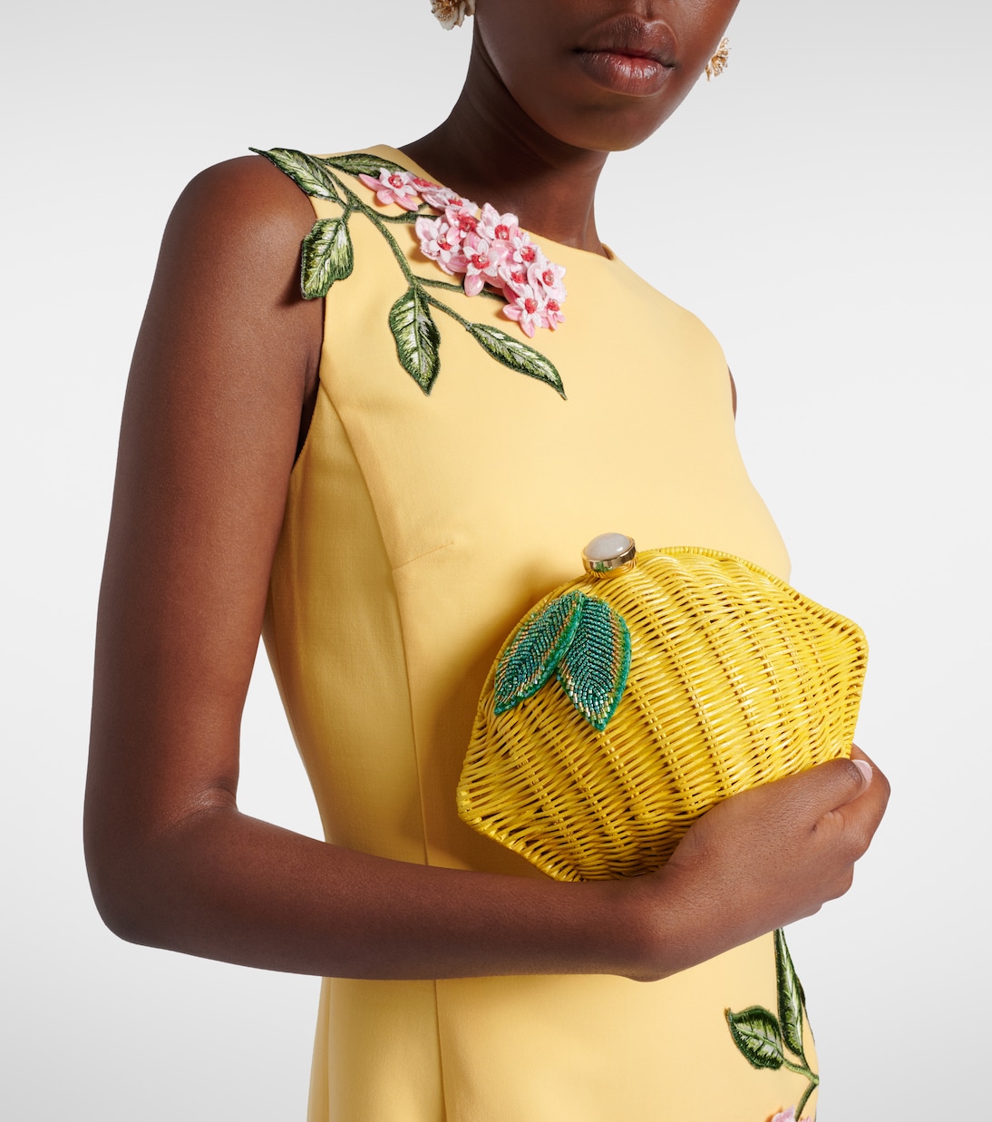 Clutch Lemon aus Weidengeflecht | Judith Leiber Couture