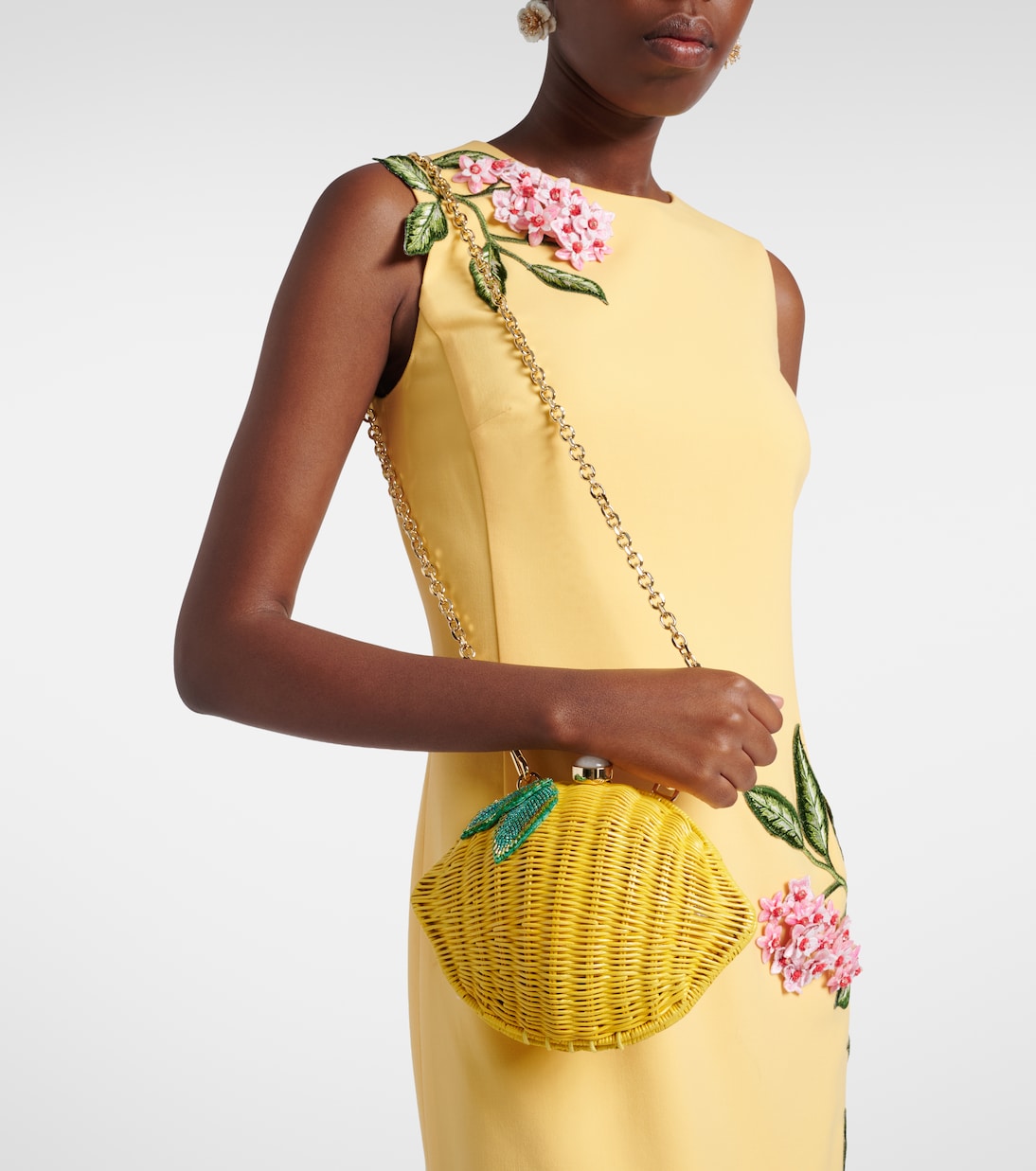 Clutch Lemon aus Weidengeflecht | Judith Leiber Couture
