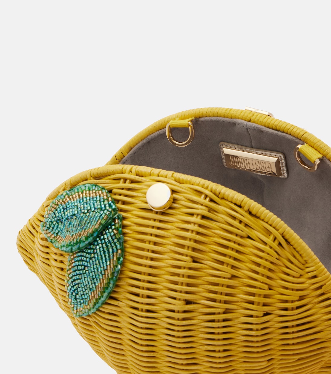 Clutch Lemon aus Weidengeflecht | Judith Leiber Couture