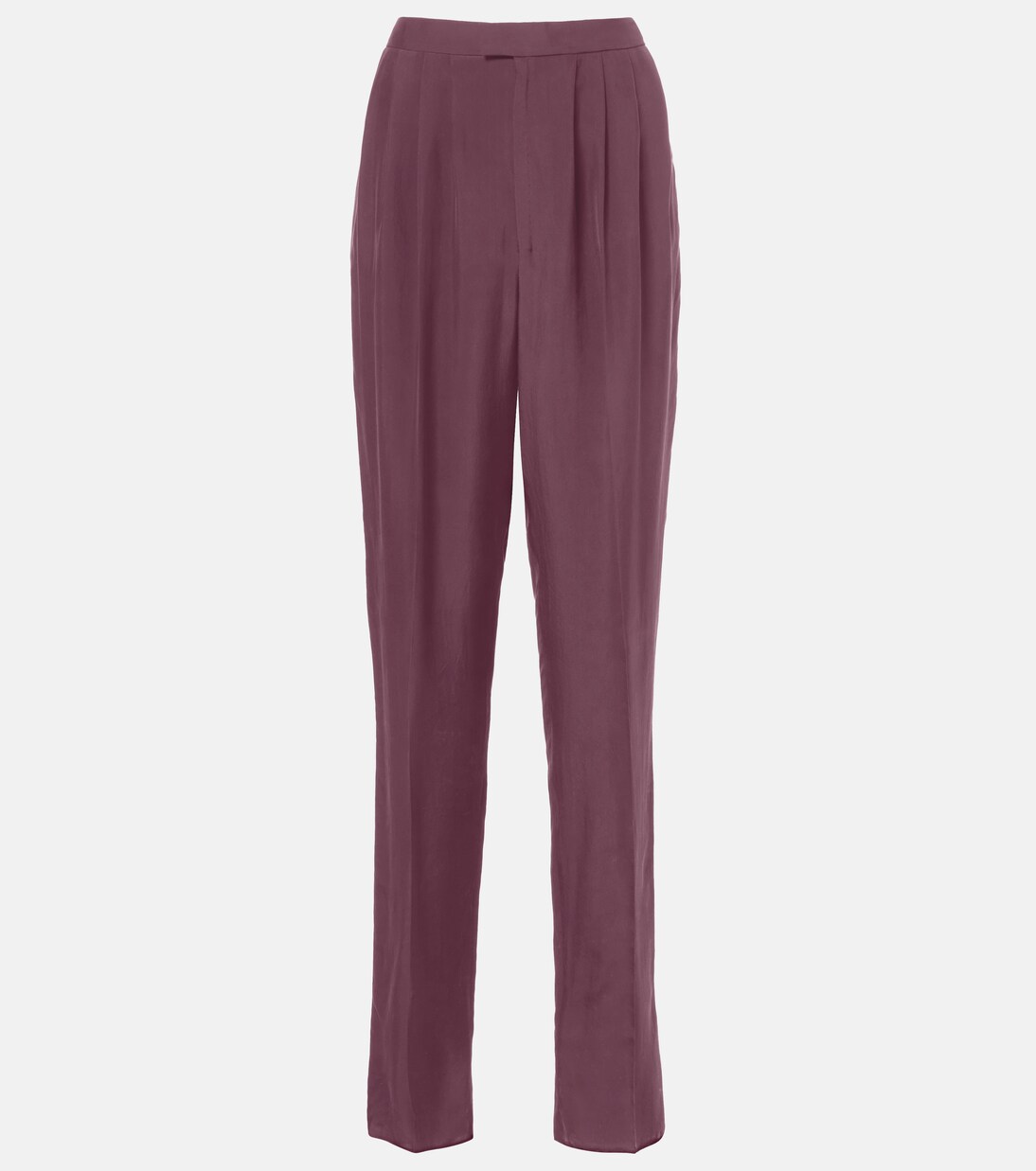 Pleated silk straight pants | Saint Laurent