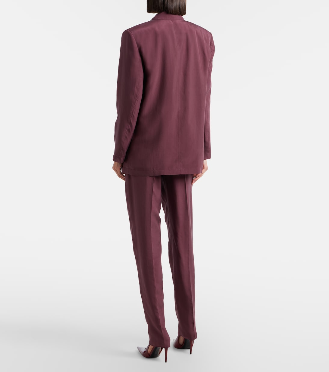 Pleated silk straight pants | Saint Laurent