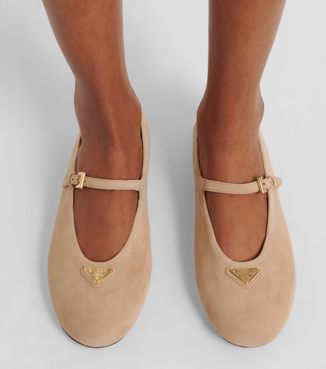 Mary-Jane-Ballerinas aus Veloursleder | Prada
