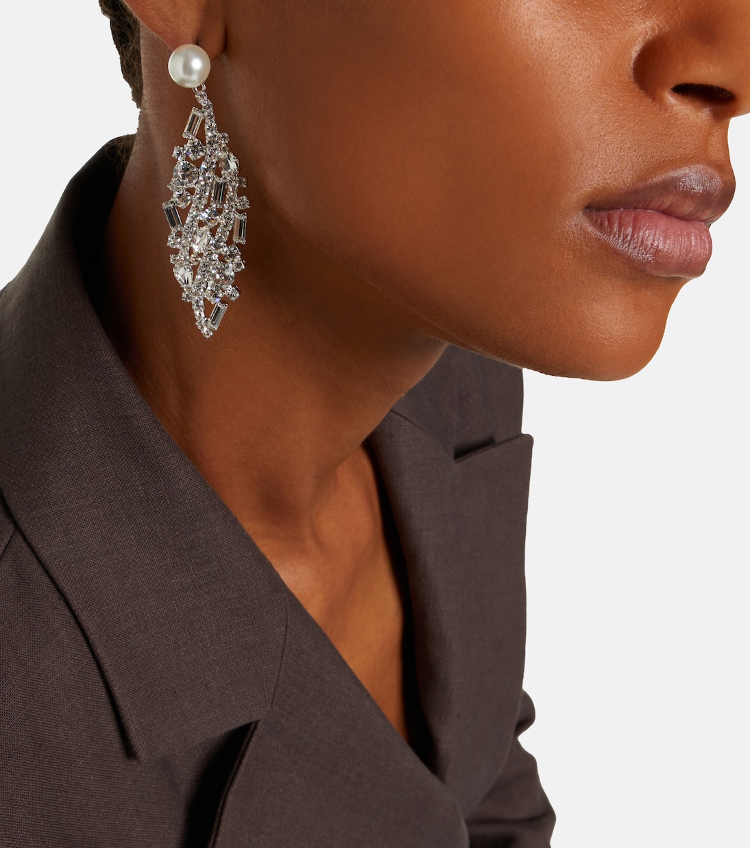 Crystal-embellished faux-pearl drop earrings | Magda Butrym