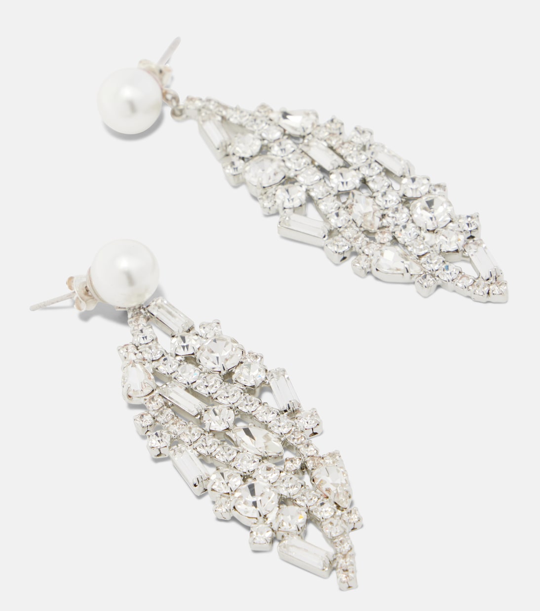 Crystal-embellished faux-pearl drop earrings | Magda Butrym