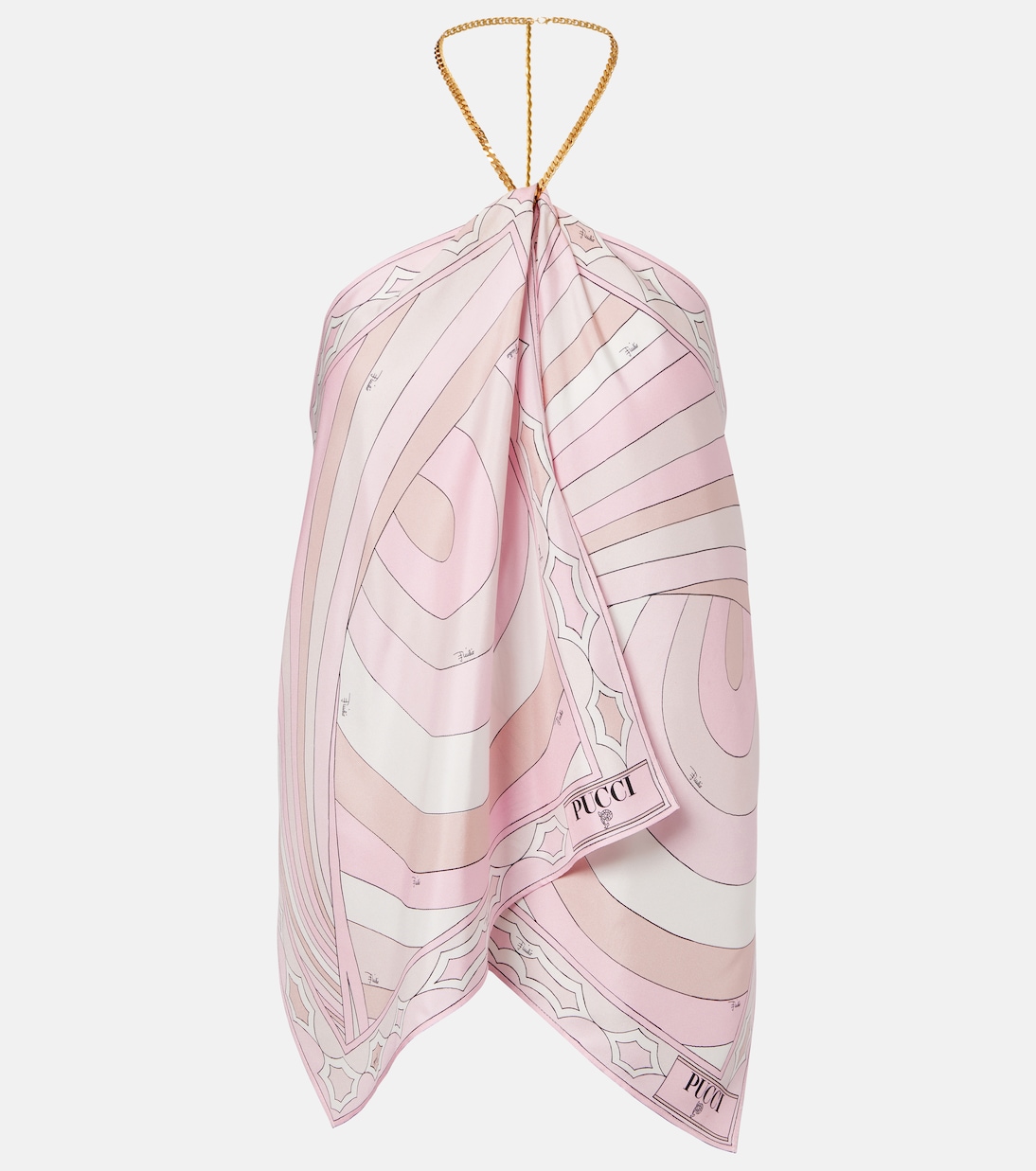 Iride halterneck silk twill top | Pucci