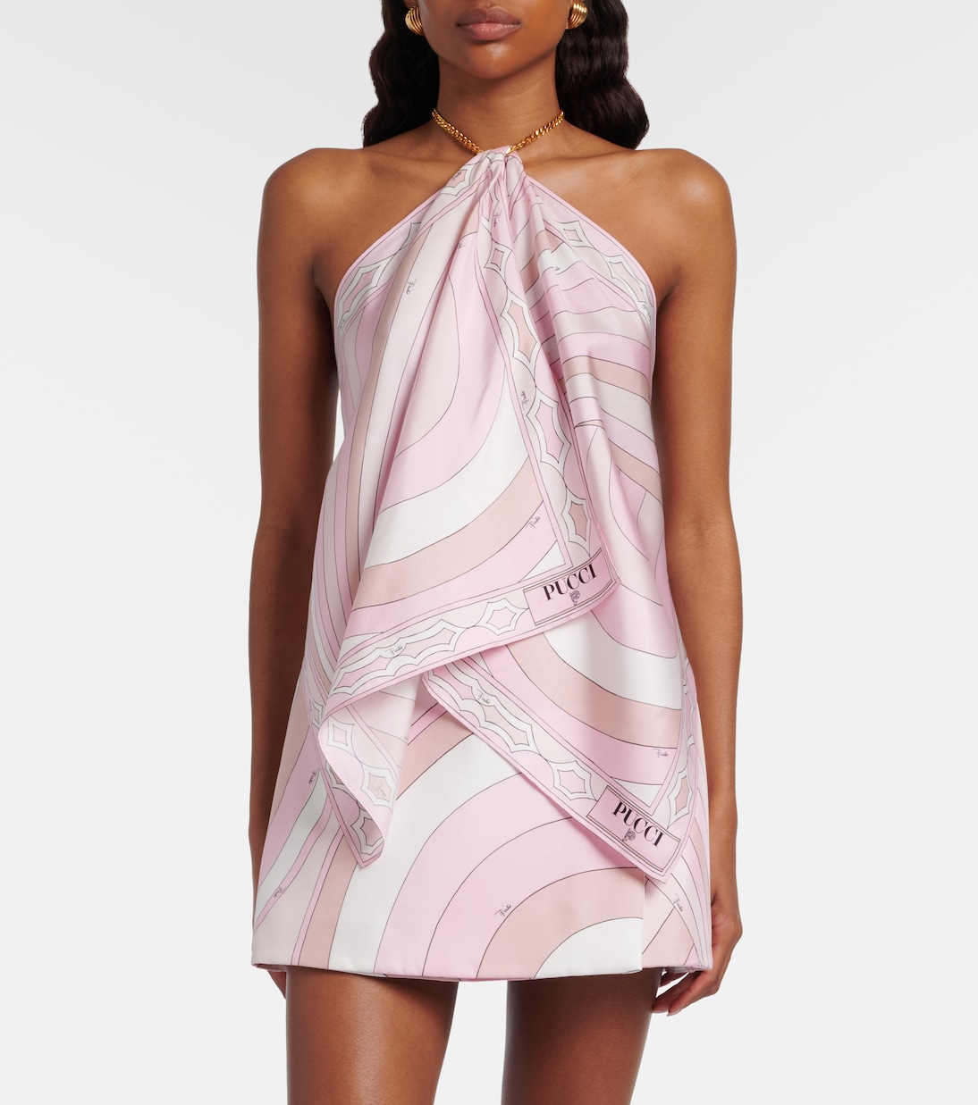 Iride halterneck silk twill top | Pucci