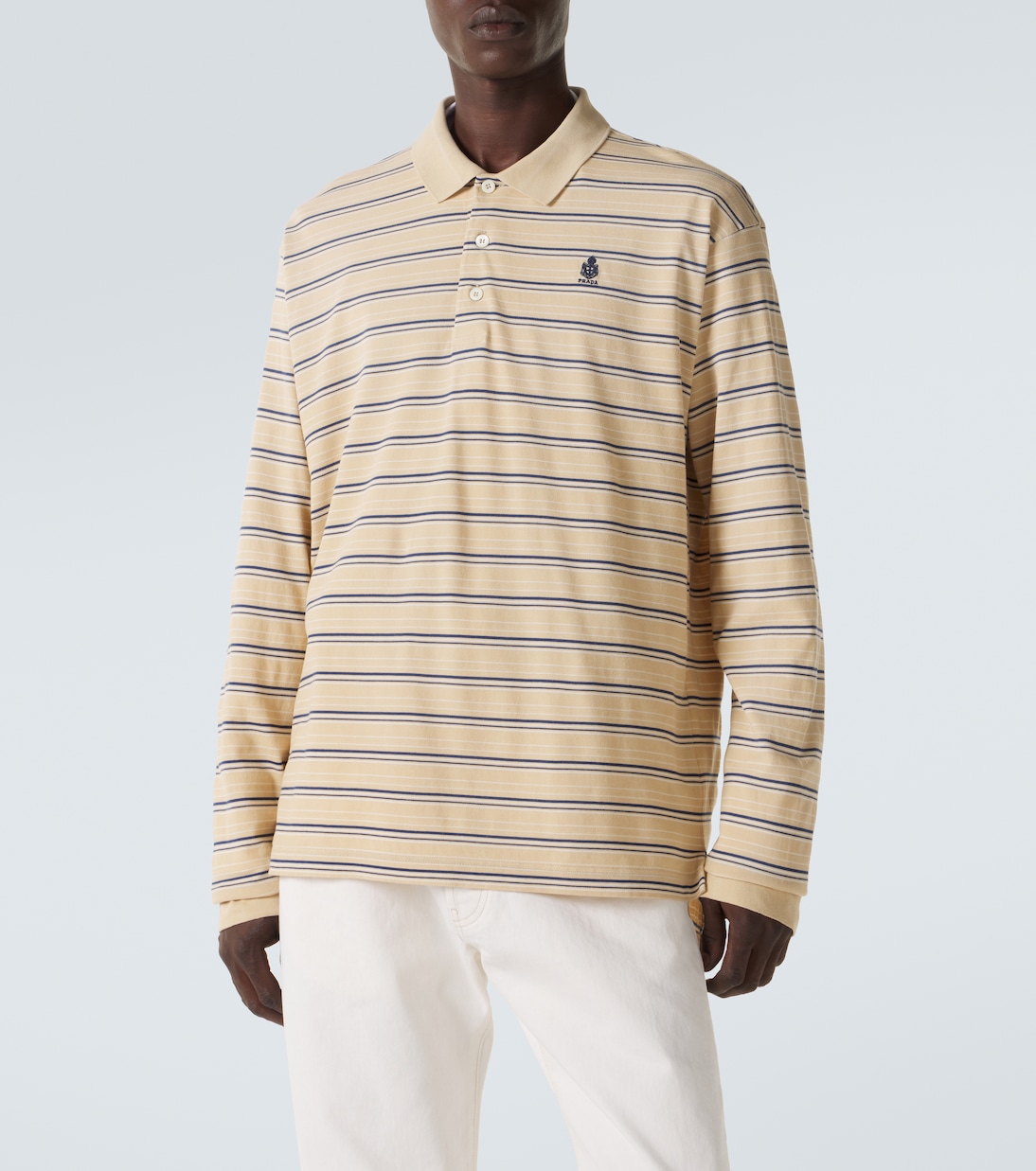 Striped cotton piqué polo shirt | Prada