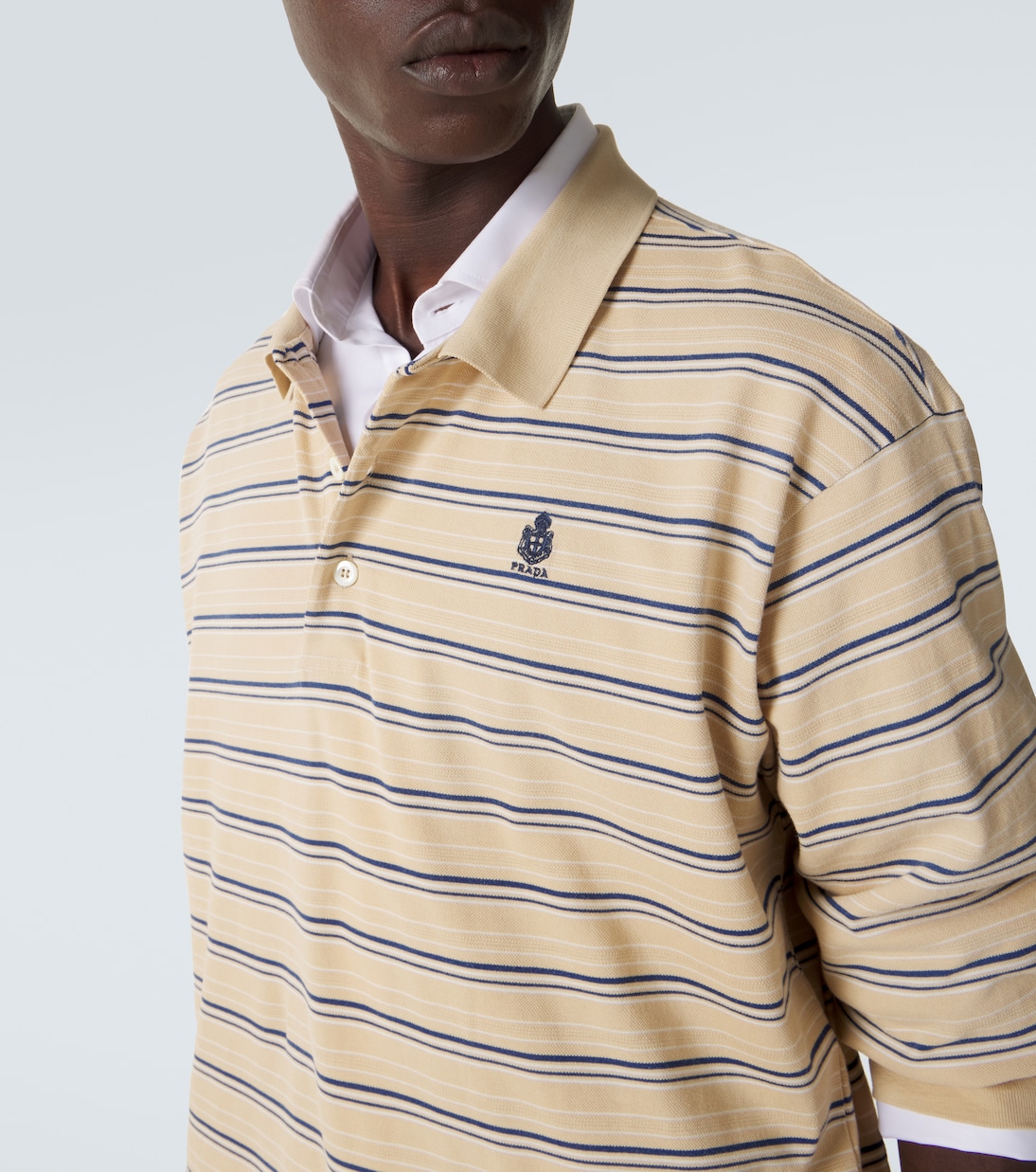 Striped cotton piqué polo shirt | Prada