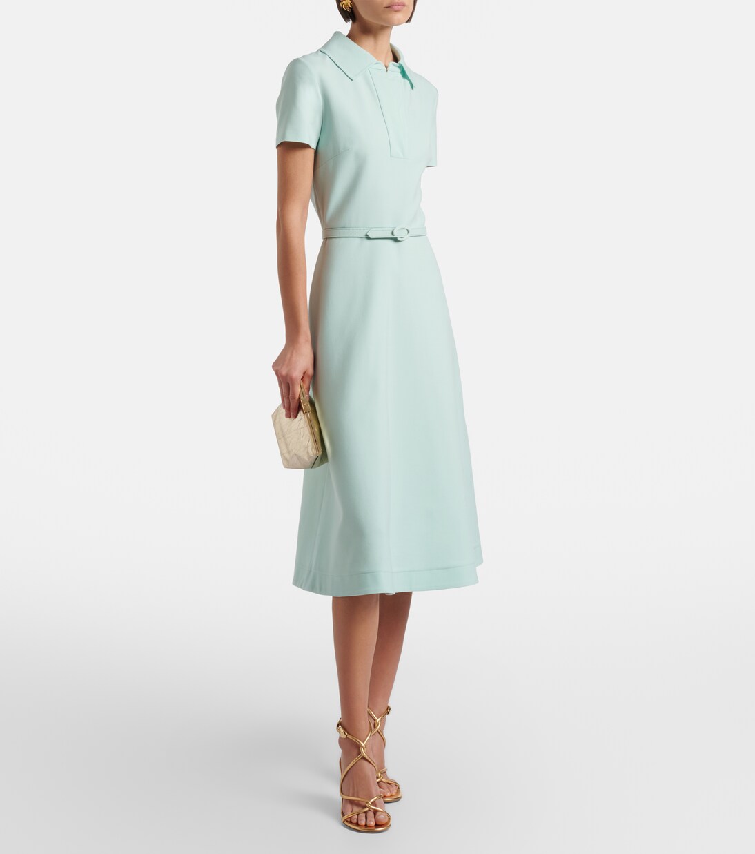 Belted wool-blend midi dress | Oscar de la Renta