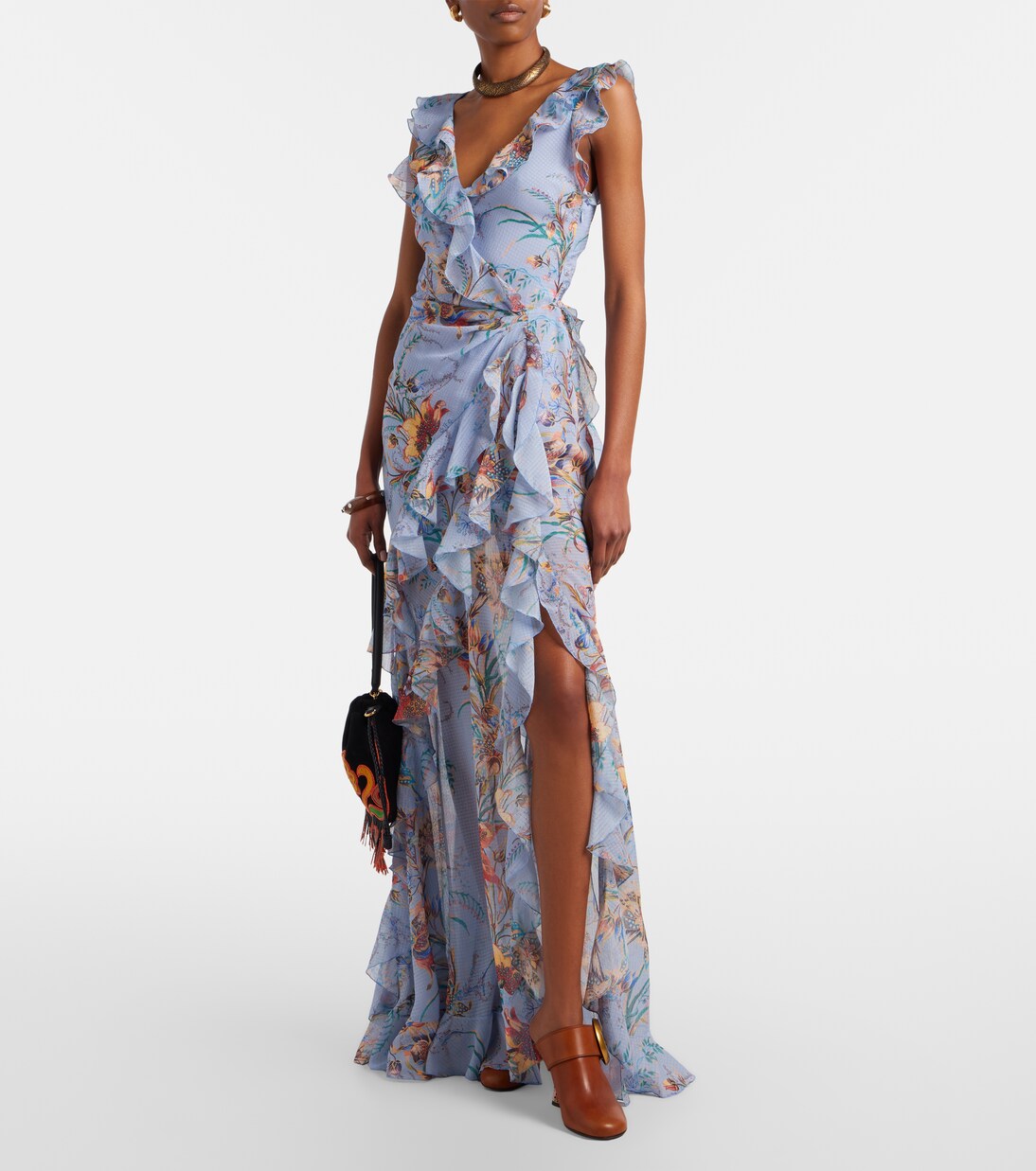 Printed ruffled maxi dress | Etro