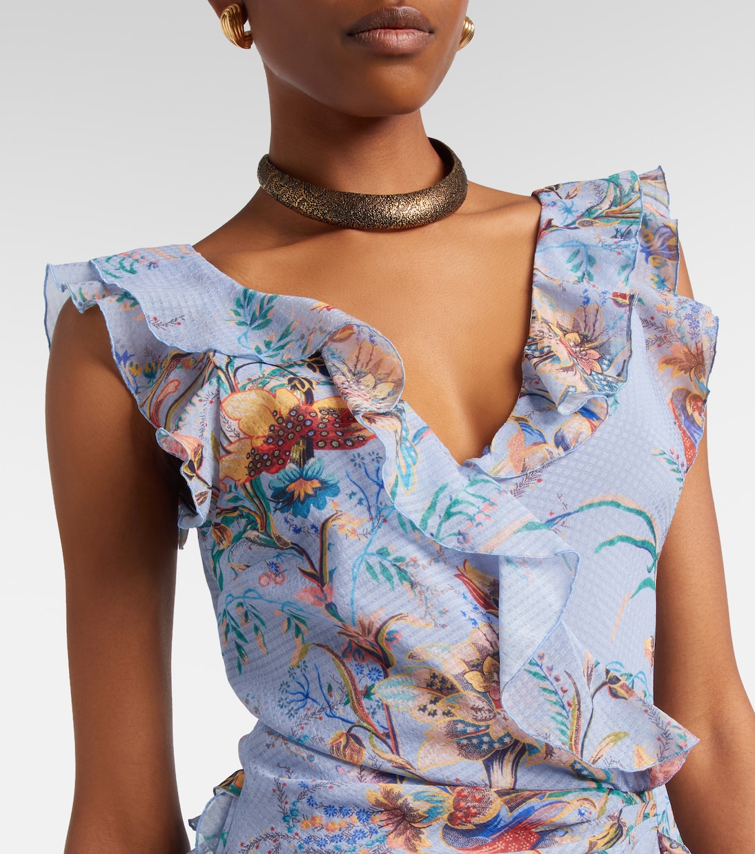 Printed ruffled maxi dress | Etro