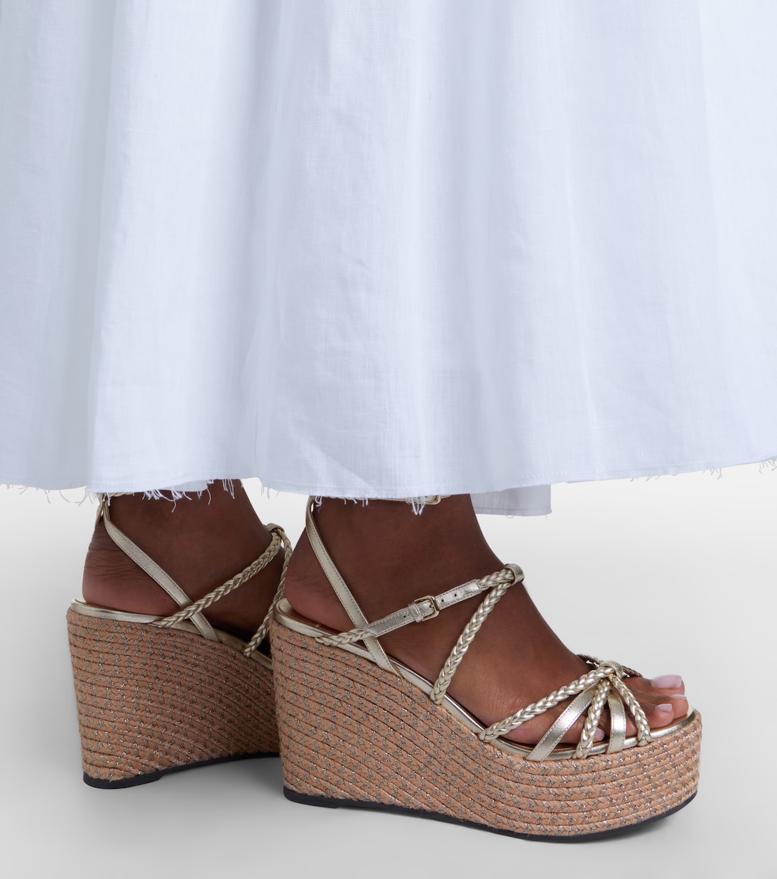 Espadrille-Sandalen Nyra aus Leder | Jimmy Choo