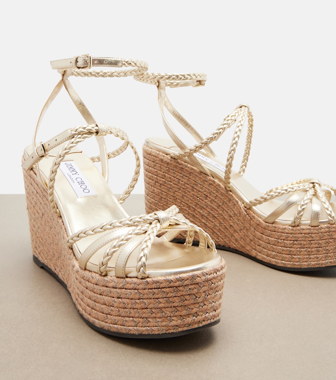 Espadrille-Sandalen Nyra aus Leder | Jimmy Choo