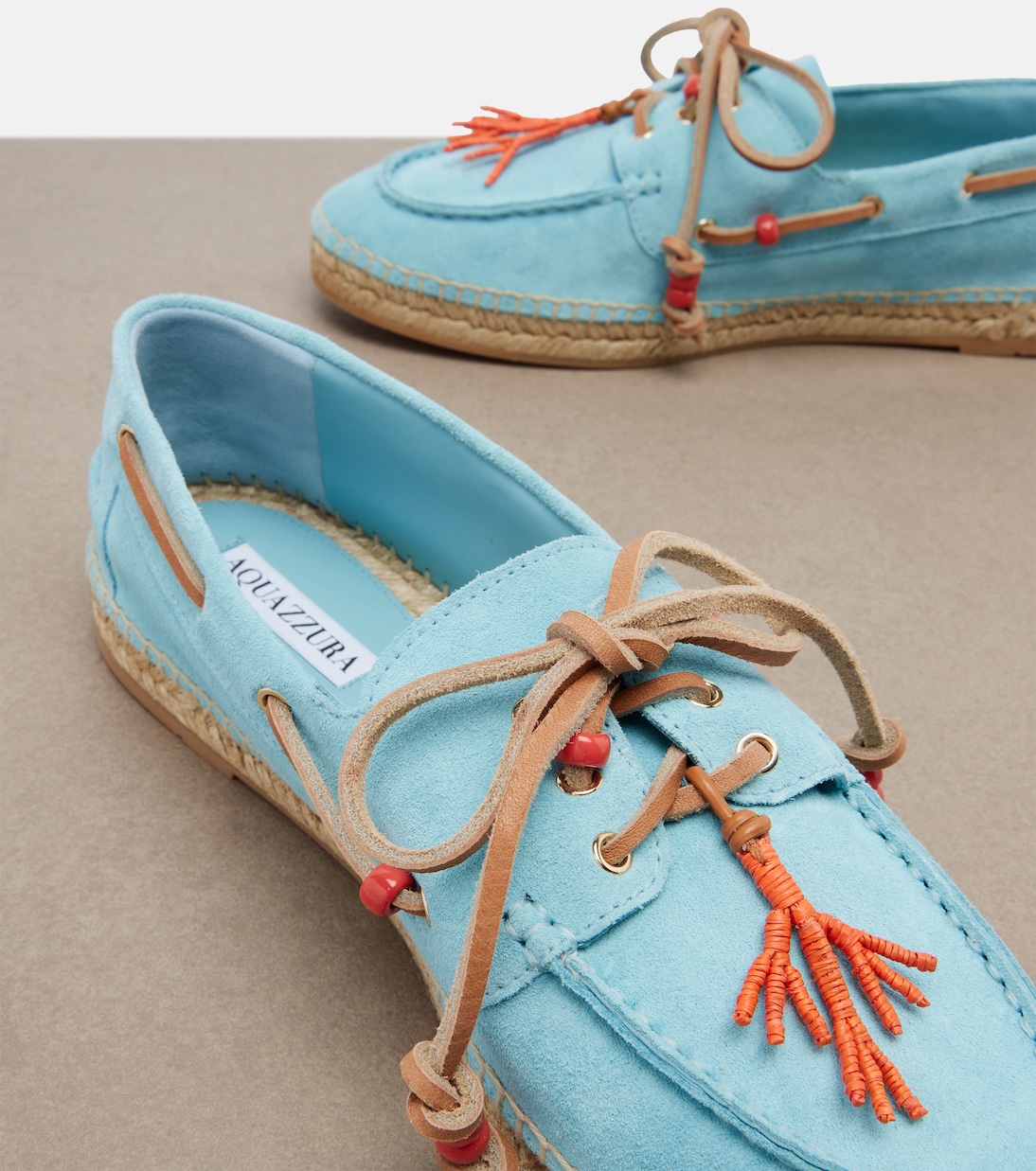 Seafarer beaded suede espadrilles | Aquazzura