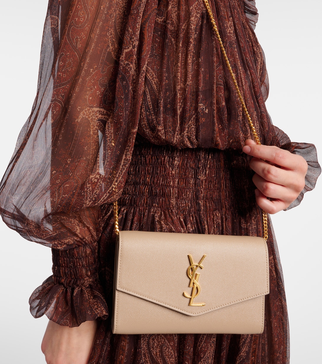 Portemonnaie mit Kettenriemen Uptown aus Leder | Saint Laurent