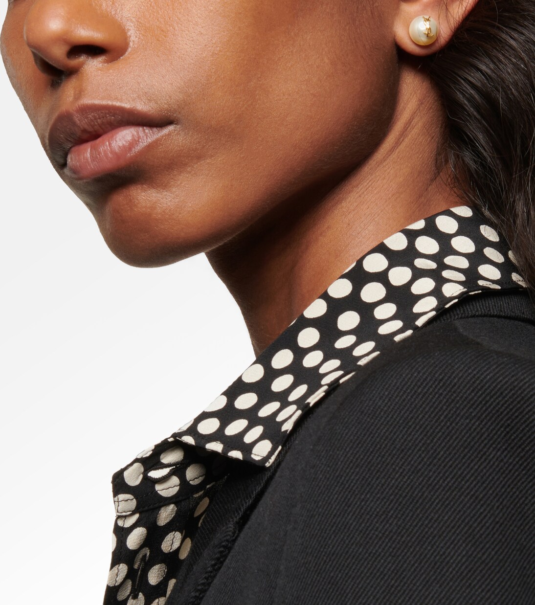 Logo faux pearl stud earrings | Saint Laurent