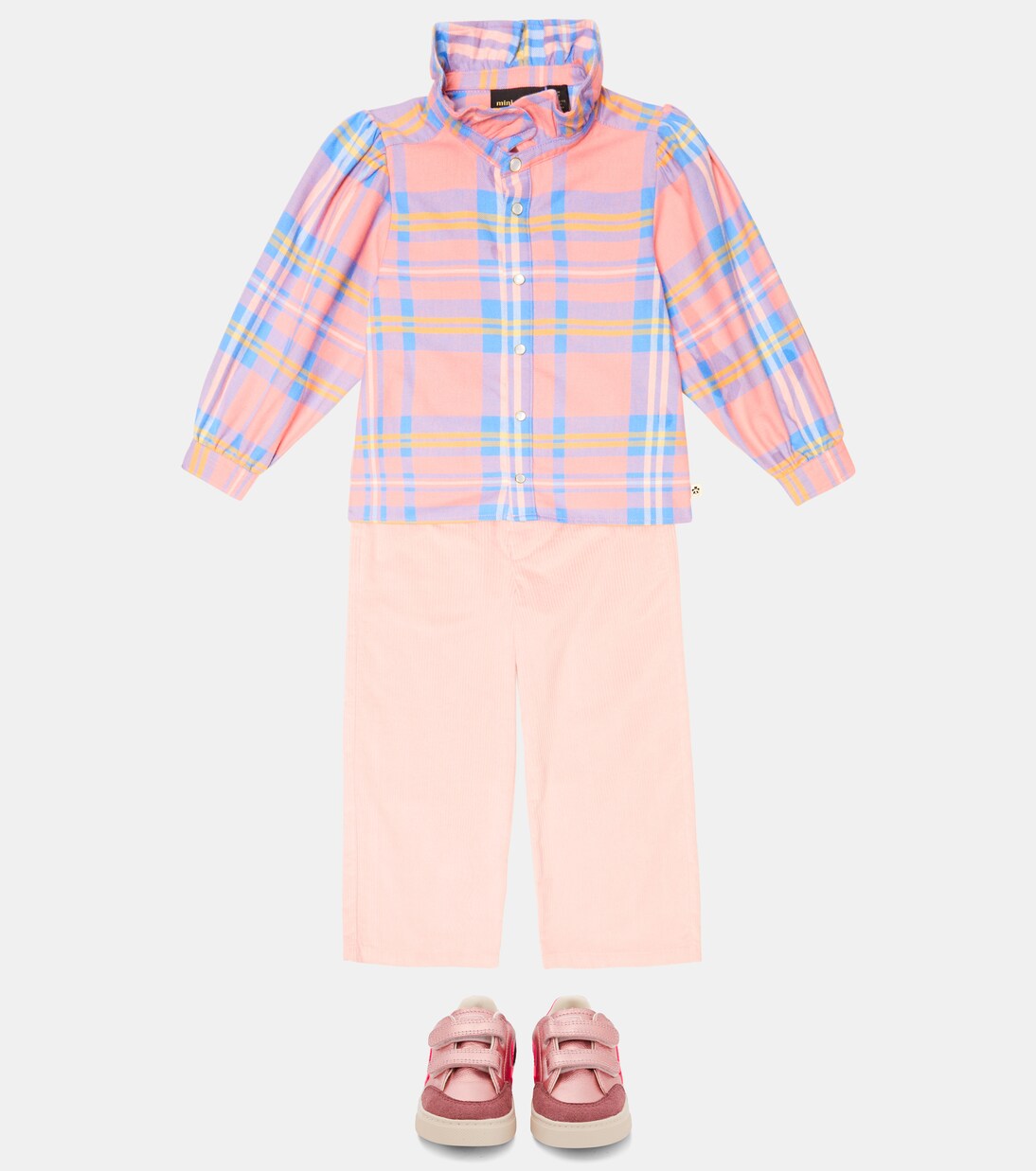 Checked cotton flannel shirt | Mini Rodini
